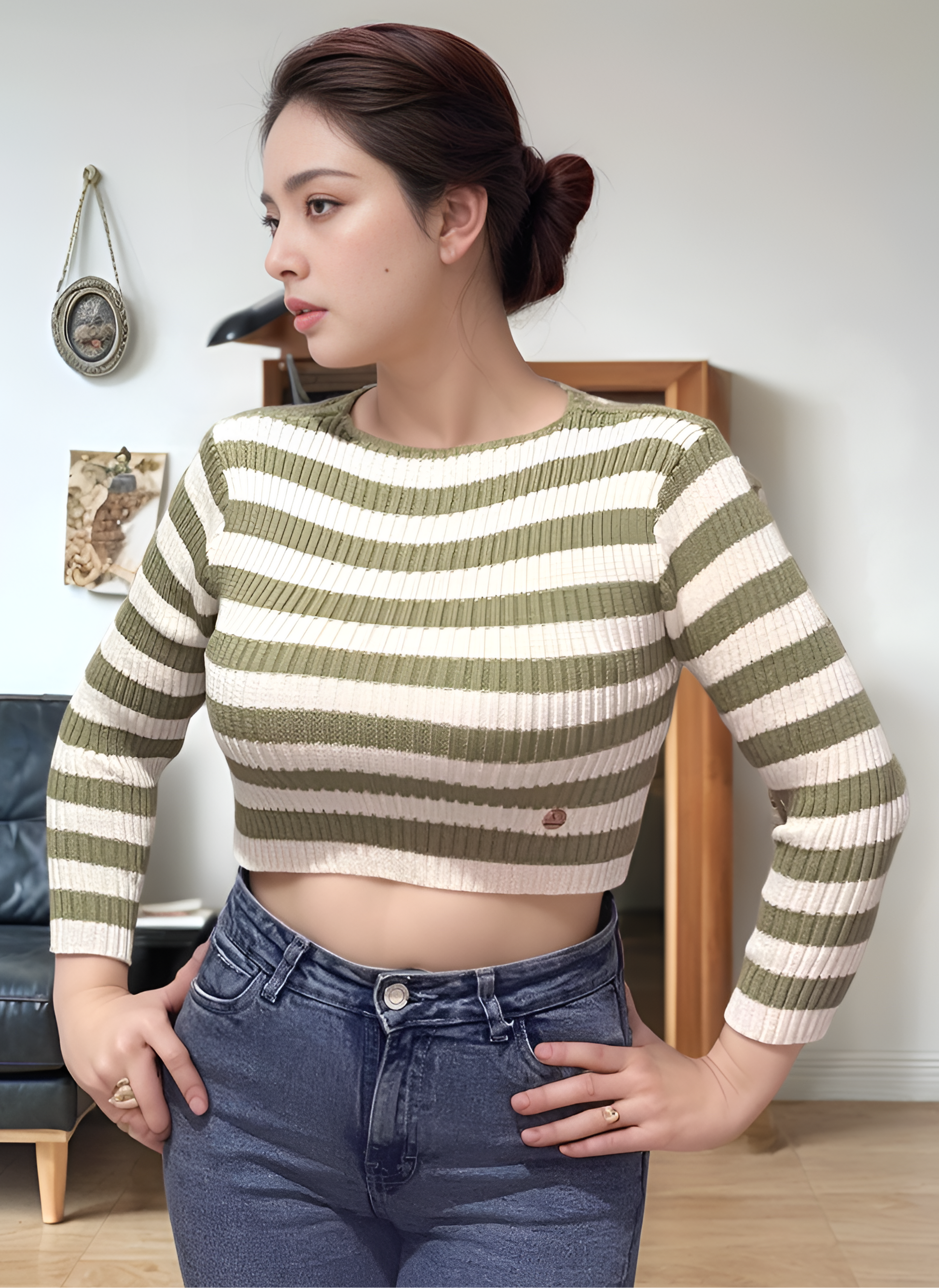 Crop Top Rayado de Hilo